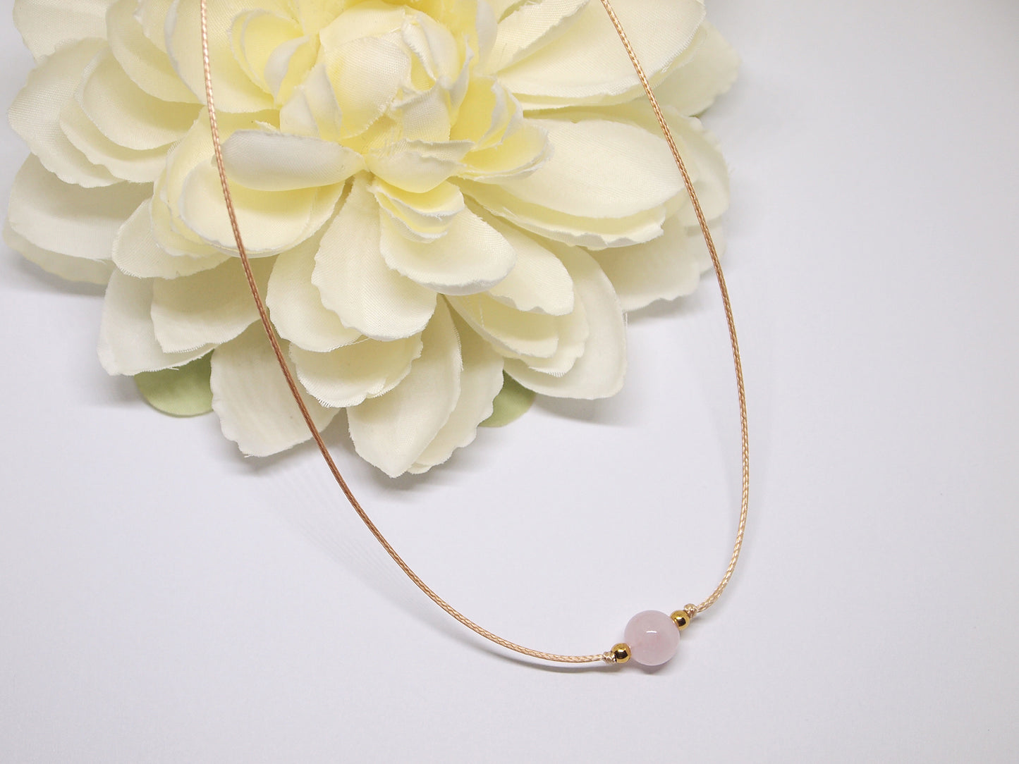 minimalist rose quartz choker, everyday jewelry for woman