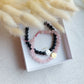 set of two personalized matching bracelets for parents, natural gemstone bracelet