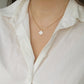 lucky clover mother of pearl necklace, dainty woman jewelry