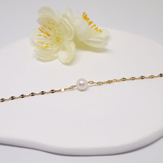 freshwater pearl neckalce, stainless steel chain