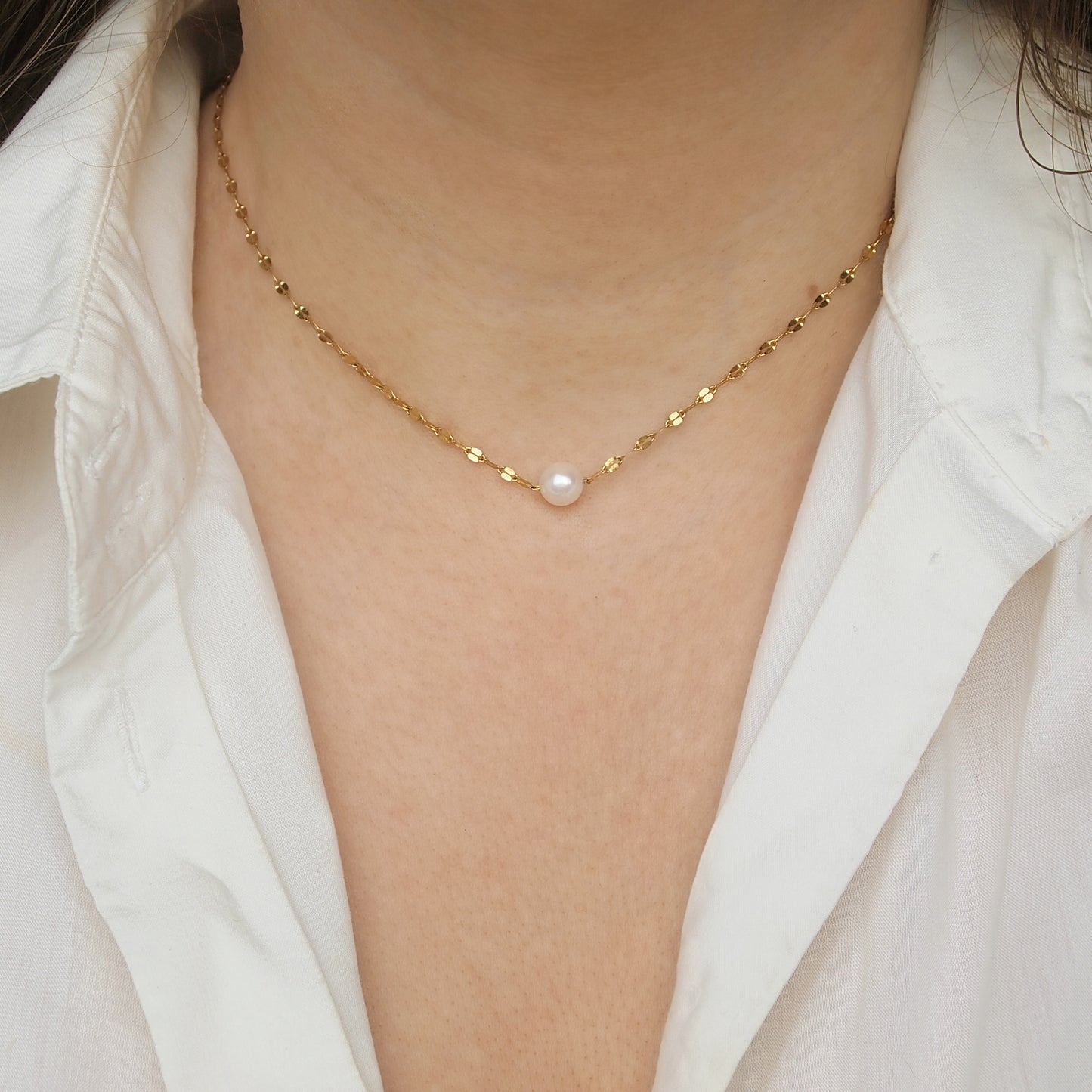 dainty freshwater pearl neckalce, woman jewelry