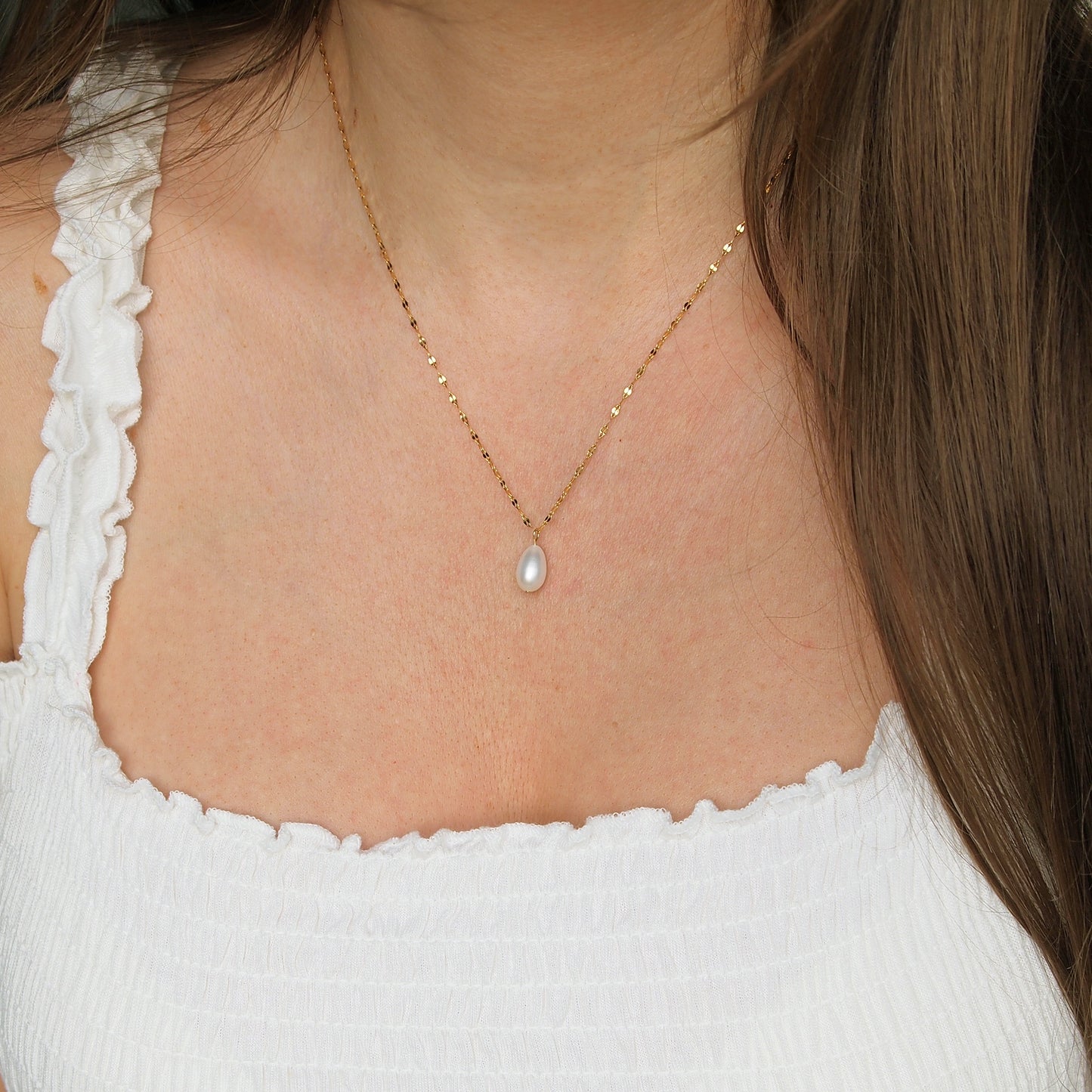 dainty freshwater pearl necklace, woman pearl jewelry