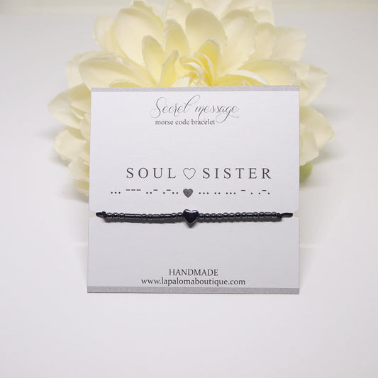 soul sister morse code bracelet, gift for friend