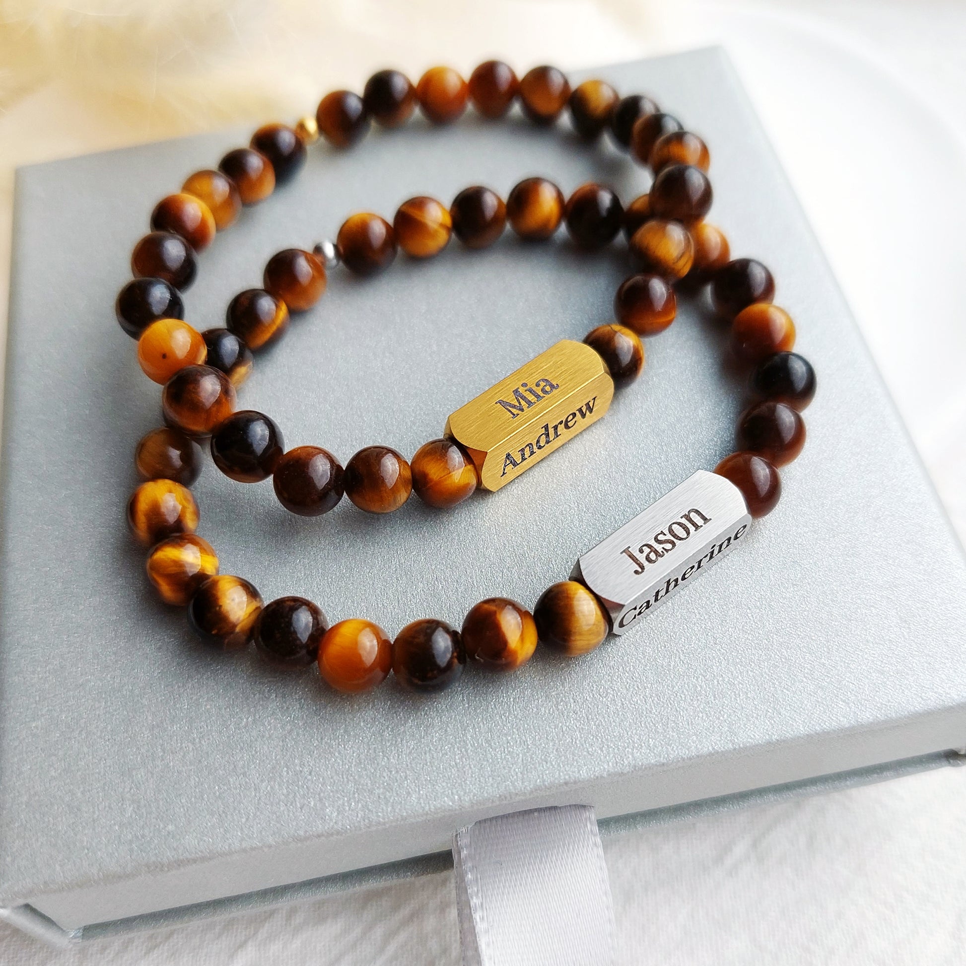 custom names mens bracelet, engraved kids names