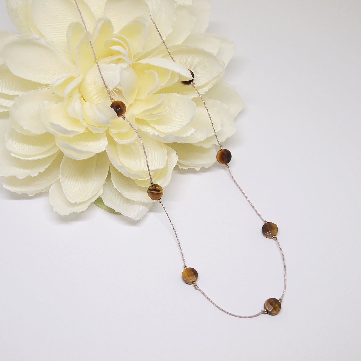 delicate tiger eye choker necklace, one size fits all