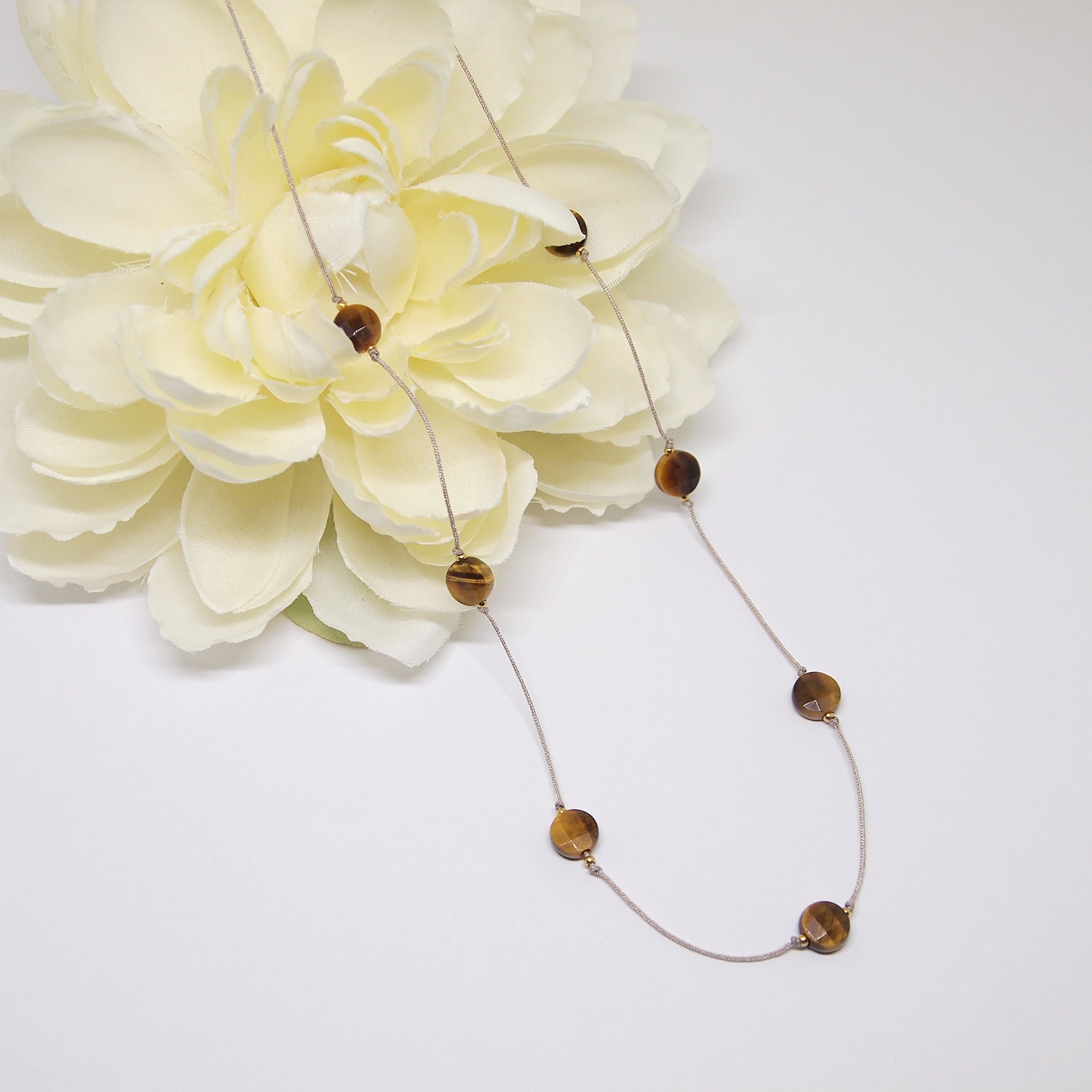 delicate tiger eye choker necklace, one size fits all