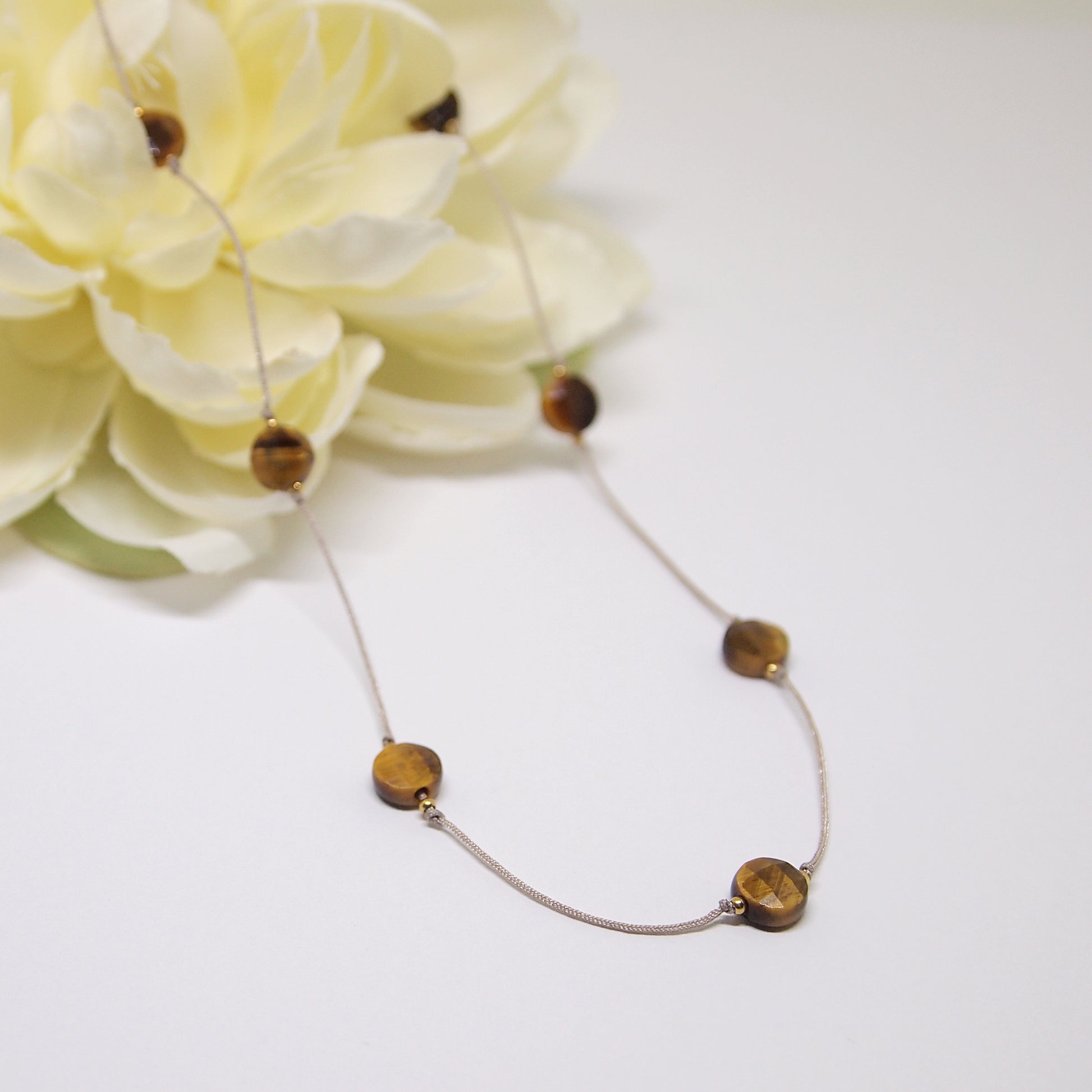 dtiger eye cord choker, adjustable jewelry