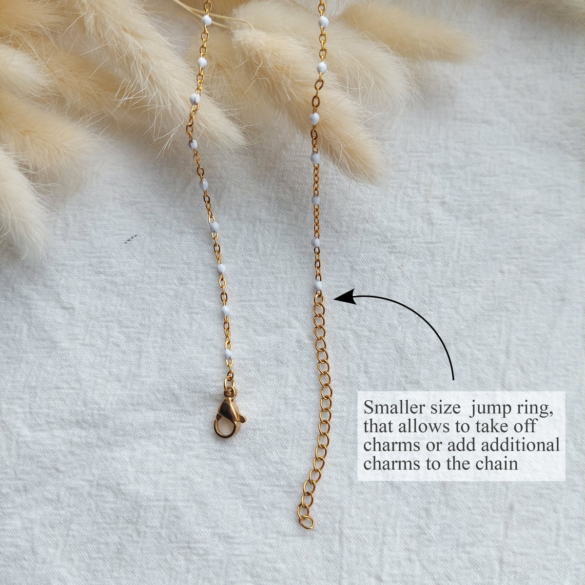 White enamel bead necklace