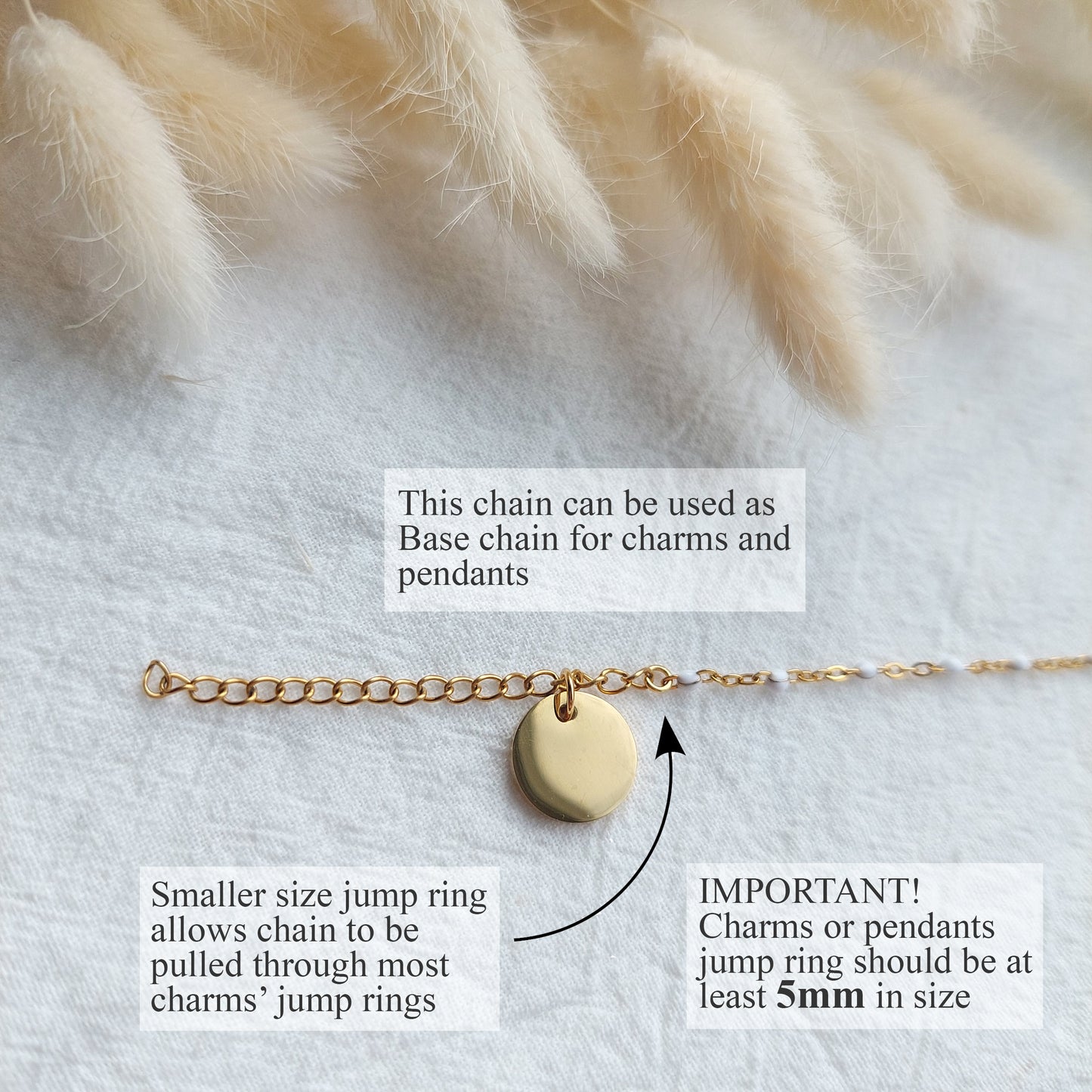 White enamel bead necklace