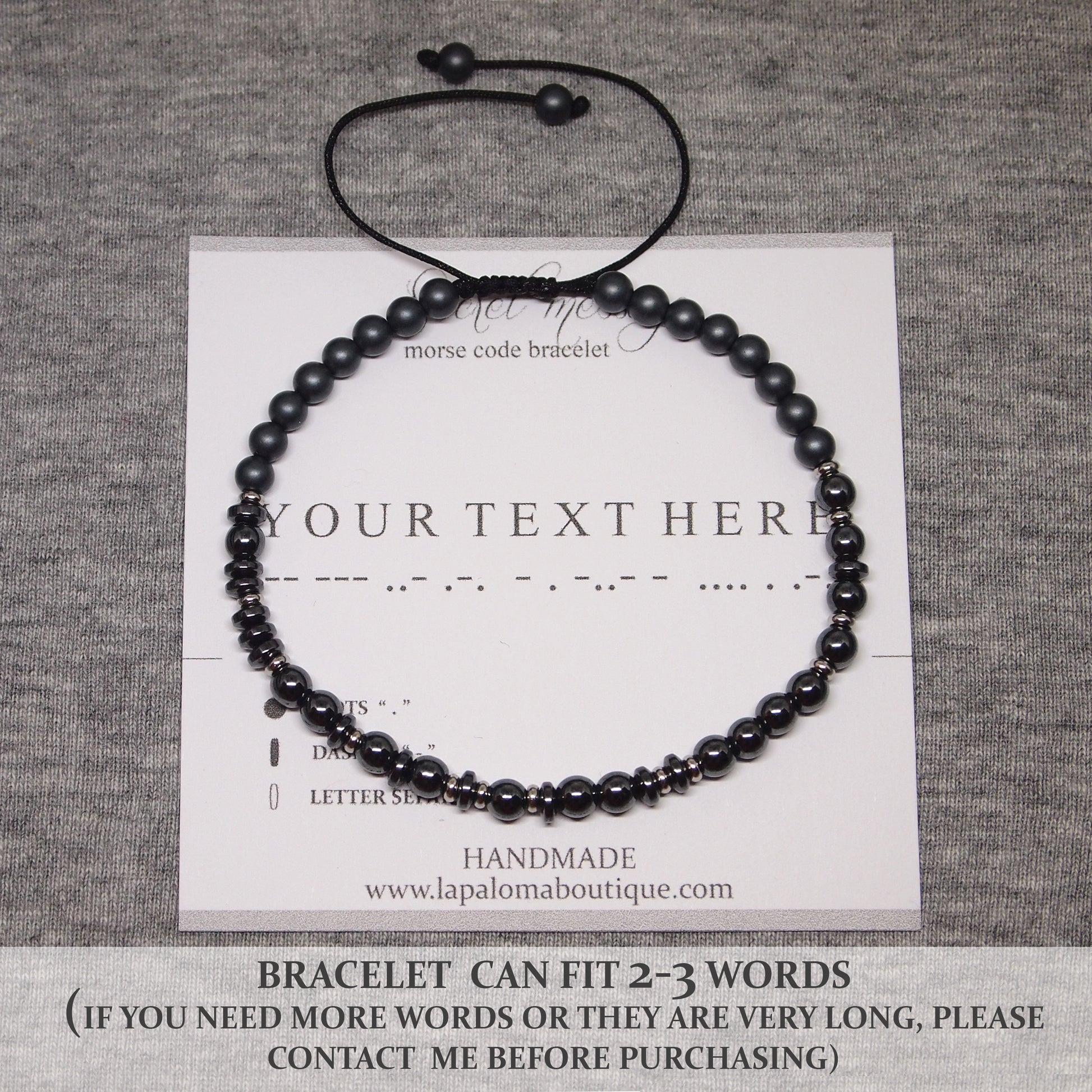 mens morse code bracelet with your secret message, husband gift idea