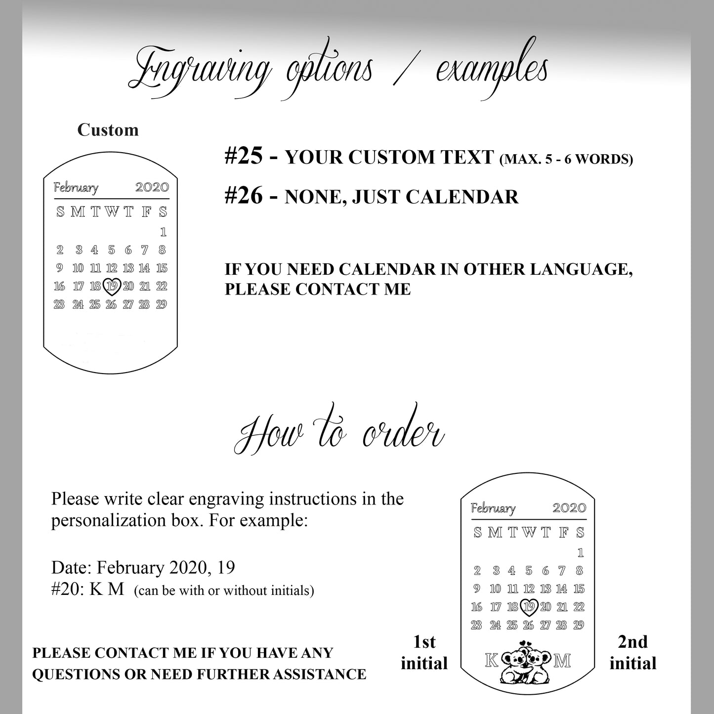 Custom calendar keychain