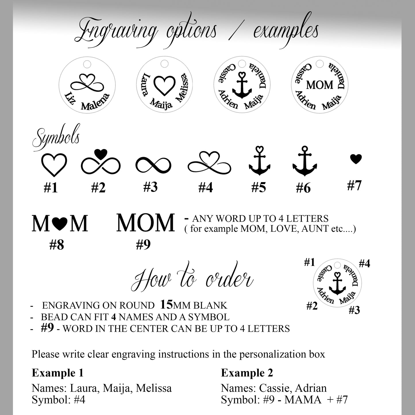 Custom names necklace