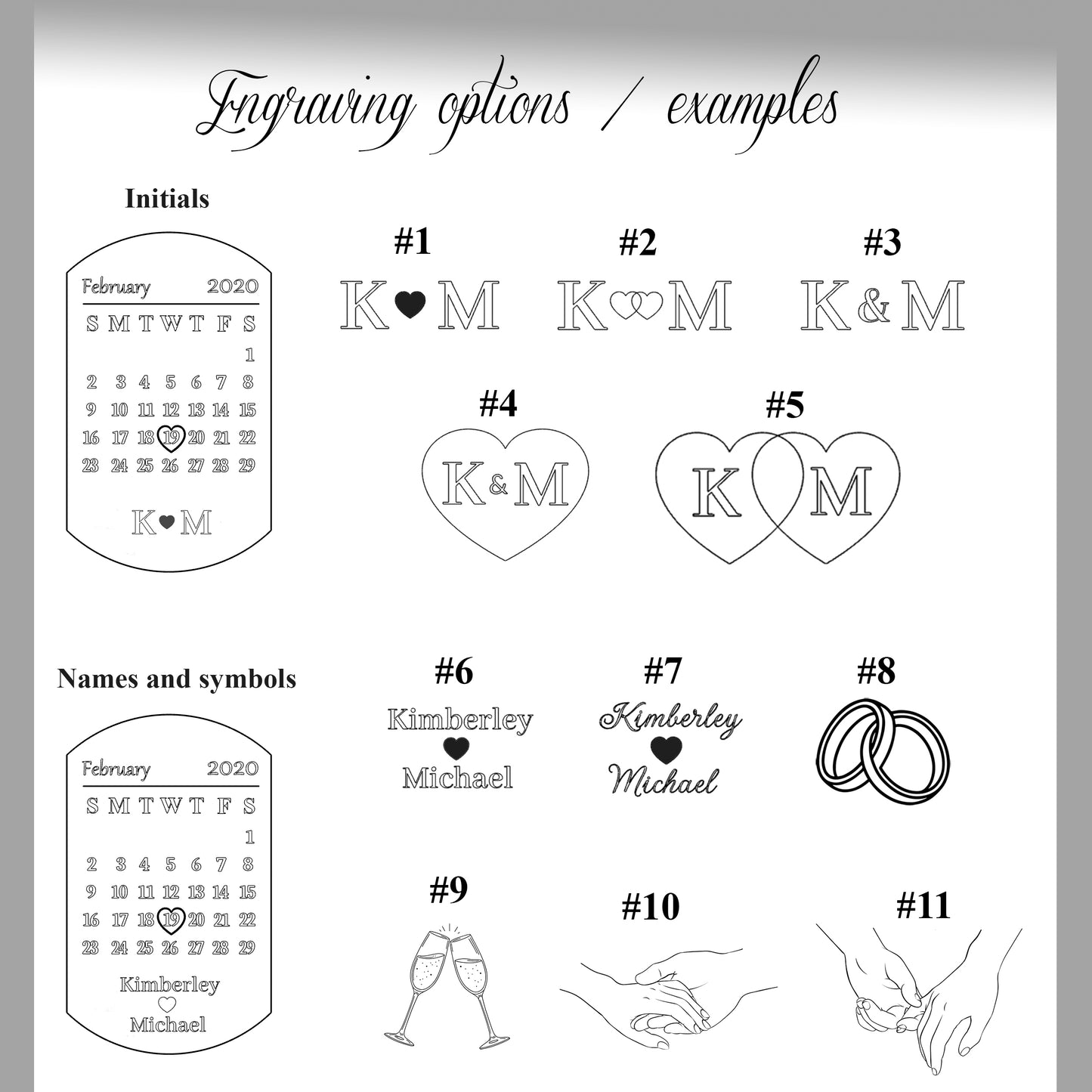 Custom calendar keychains, set of 2