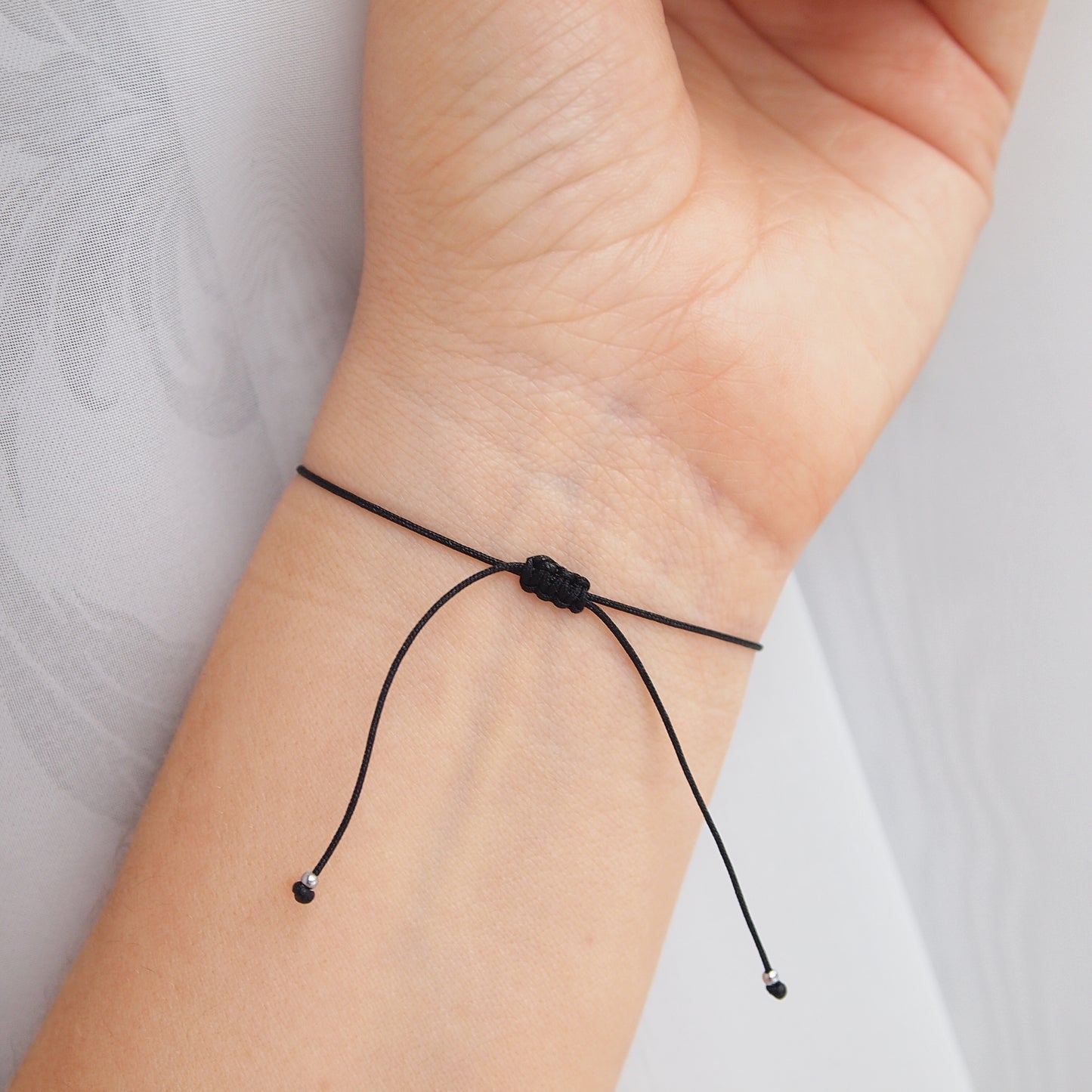 Custom morse code bracelet in black
