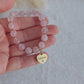 Rose quartz bracelet with personalized name charm