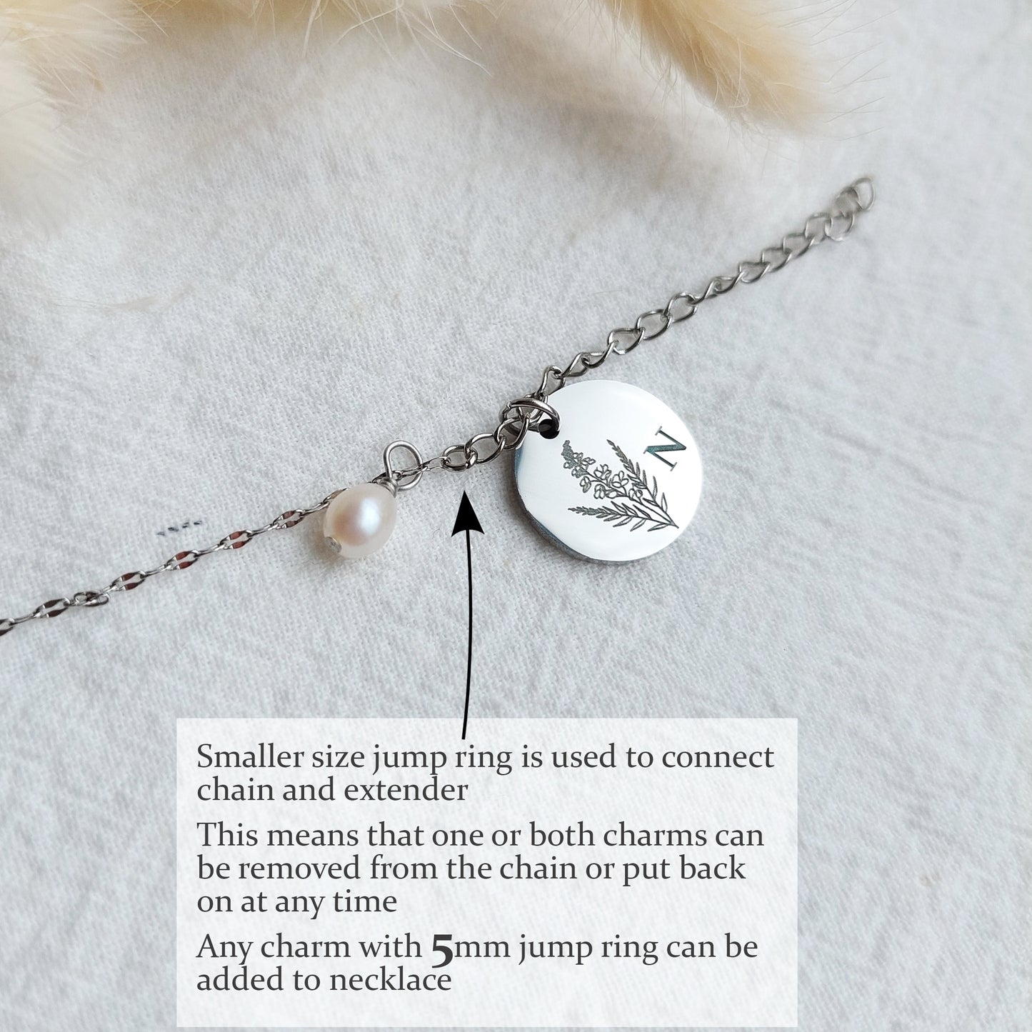 Custom Birth flower pearl necklace