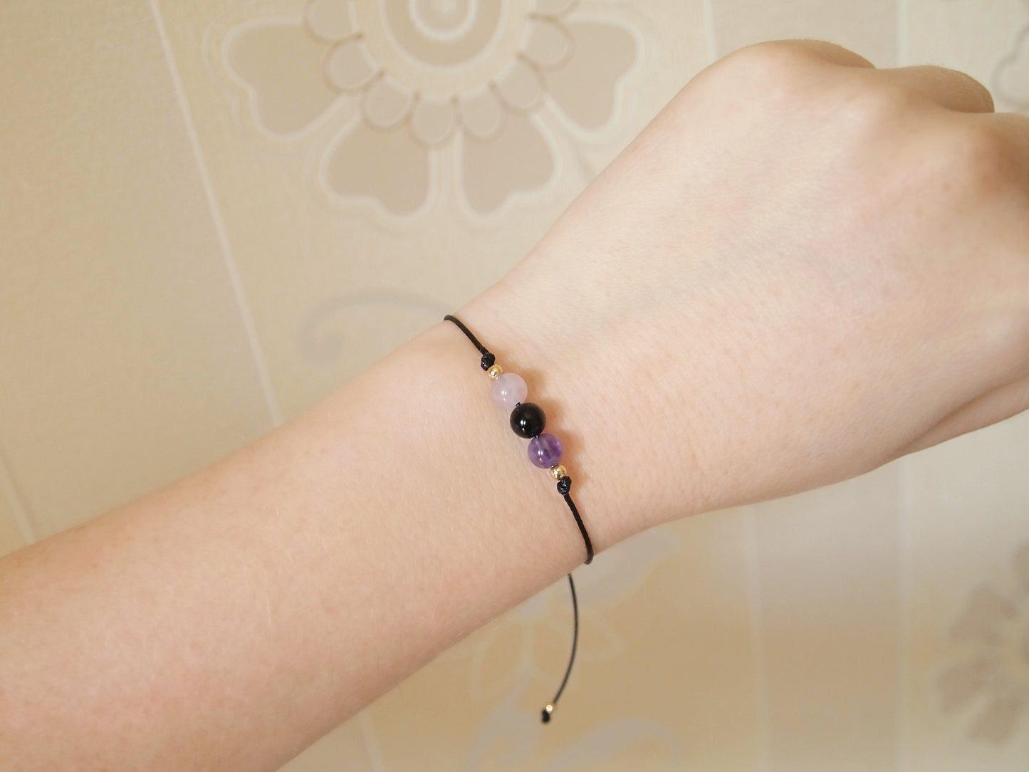minimalist empath protection crystal bracelet
