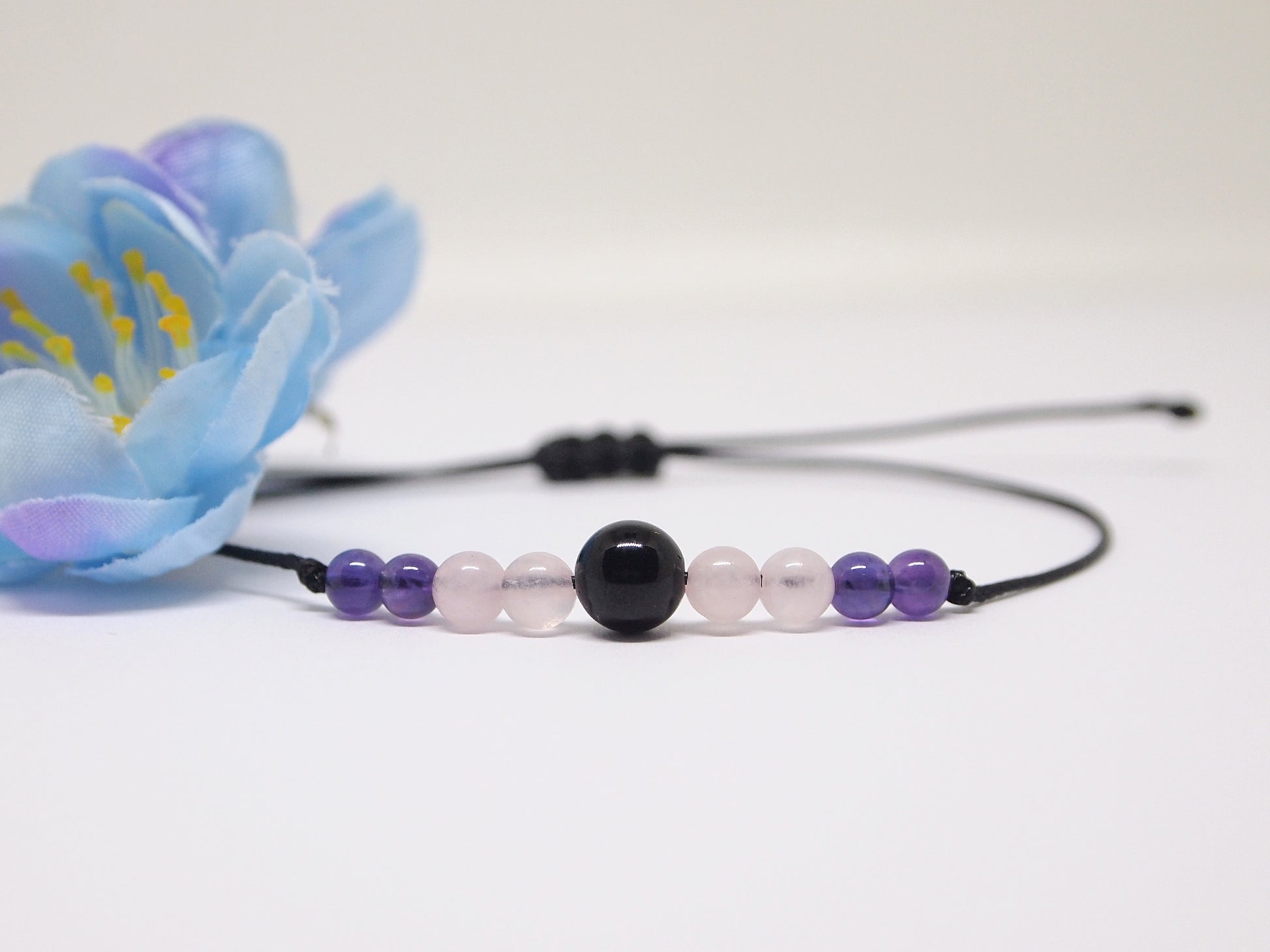 beaded empath protection bracelet on cord