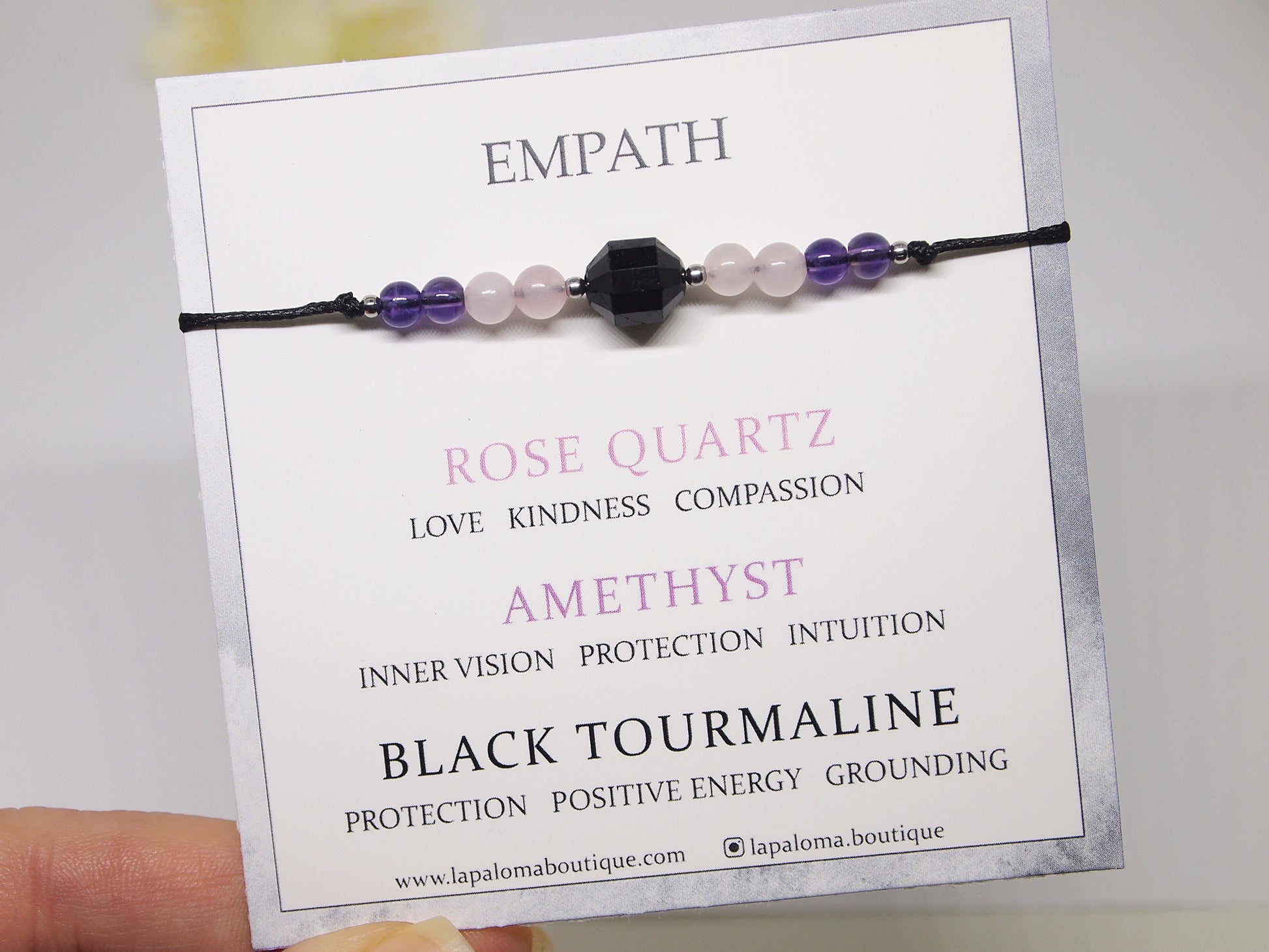 empath protection bracelet with tourmaline