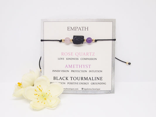 raw black tourmaline empath bracelet