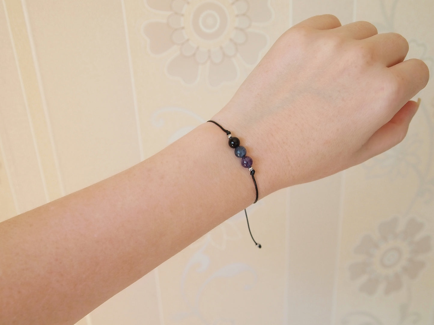 healing crystal bracelet on cord