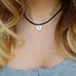 silver gemini charm choker, horoscope cord necklace