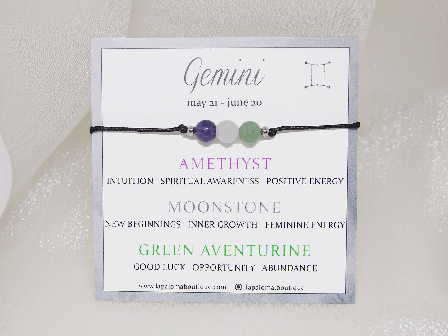 gemini crystal set bracelet, gemstones for gemini