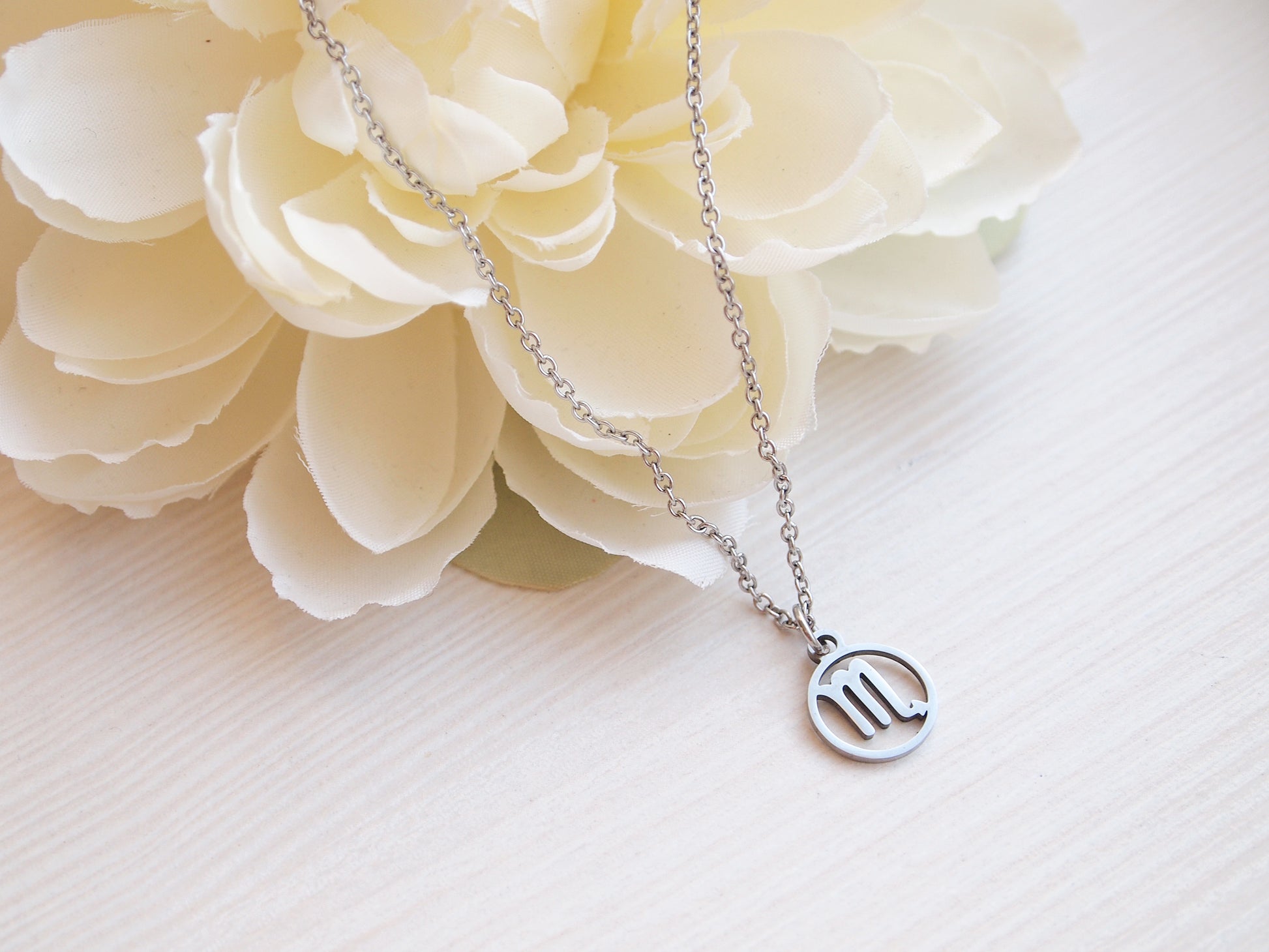 steel scorpio necklace, gift for scorpio