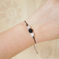 selenite and black tourmaline gemstone bracelet