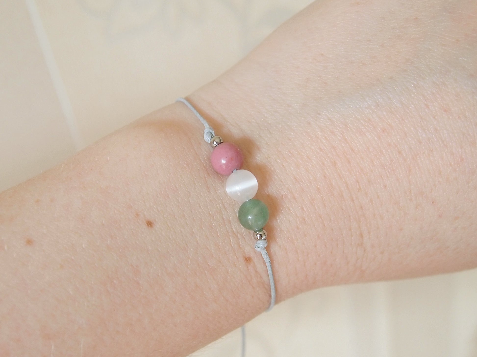 beaded taurus gemstone bracelet, gift for taurus
