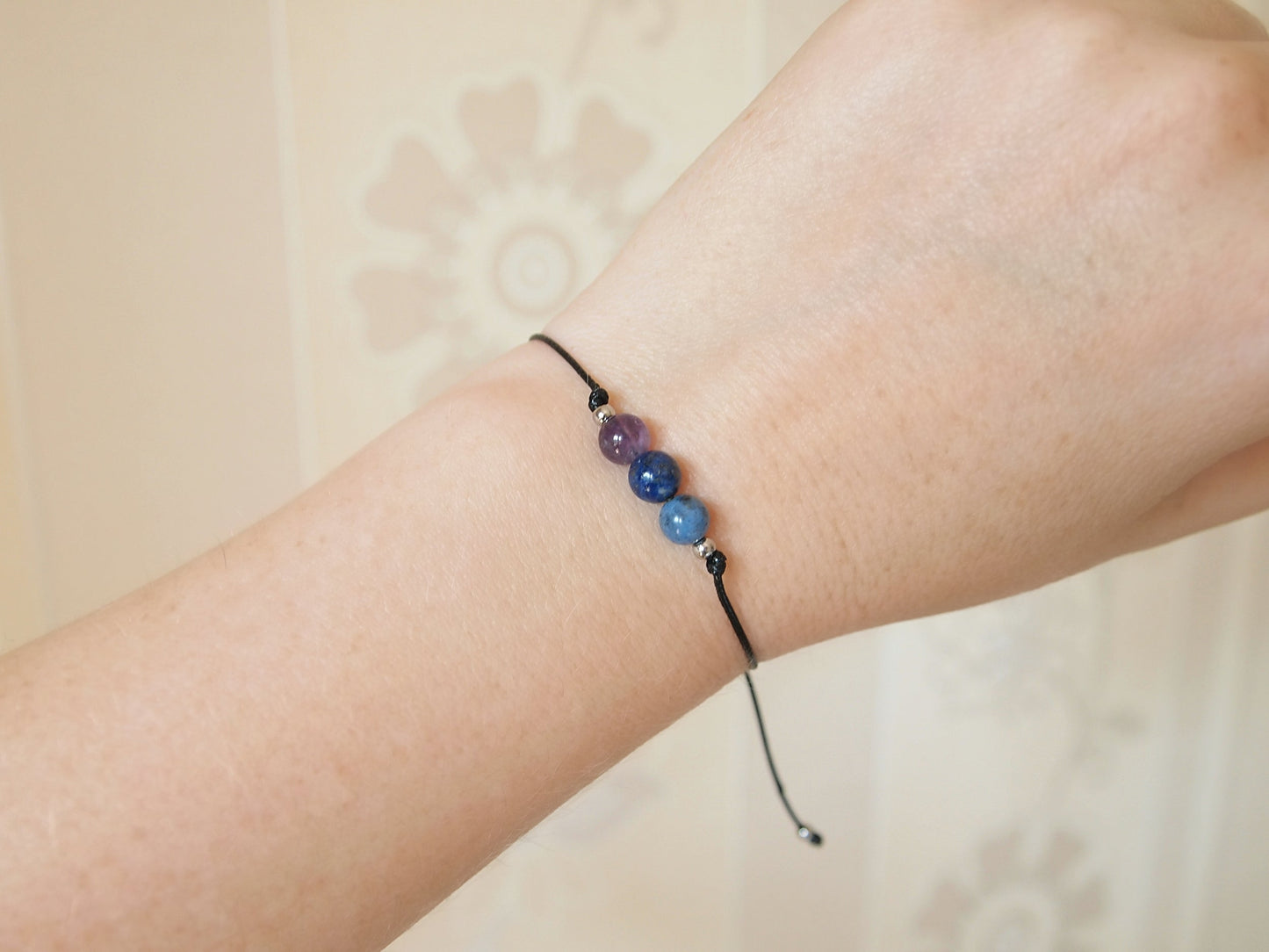 ajna gemstone set bracelet, chakra healing bracelet