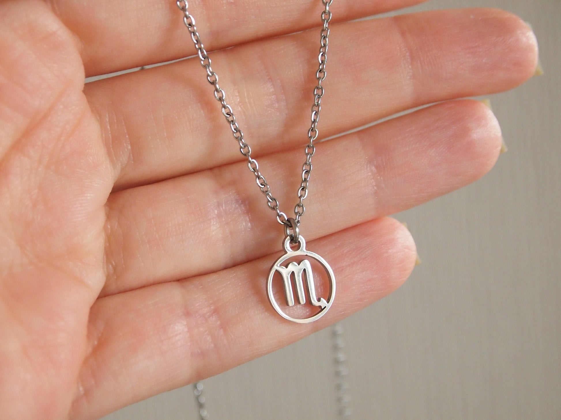 silver scorpio necklace, birthday gift for scorpio